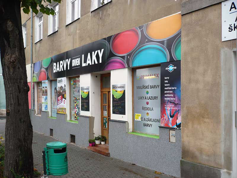 Provozovna Avex Liberec spol. s r.o. míchání barev barvy laky lazury tmely pomůcky pro malíře